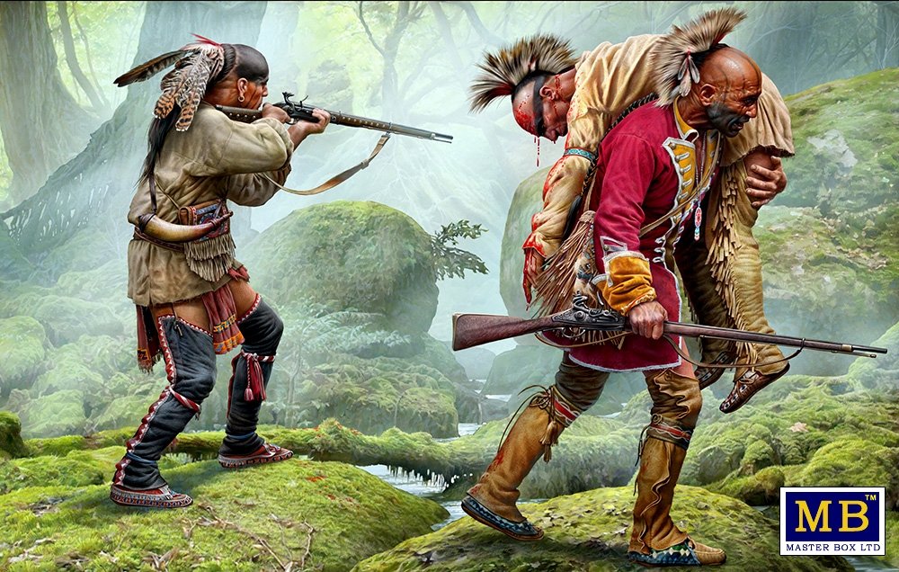 Master Box 35210 Wounded brother. Indian Wars series, 18th century. Kit No. 2 1/35