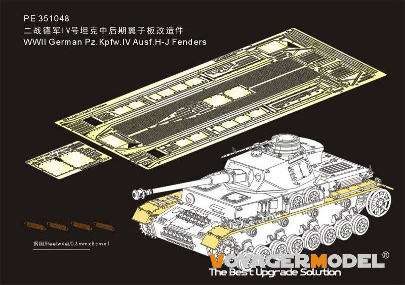 Voyager Model PE351048 WWII German Pz.Kpfw.IV Ausf.HJ Fenders For RFM 5033