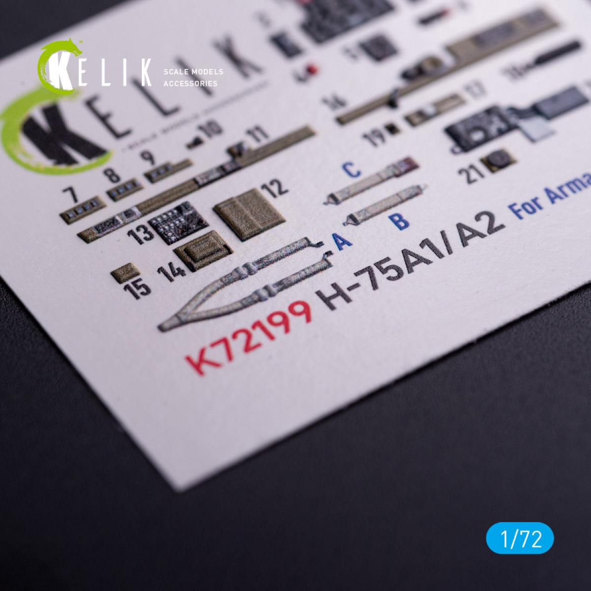 Kelik K72199 H-75A1/AR - interior 3D decals for Arma Hobby kit 1/72