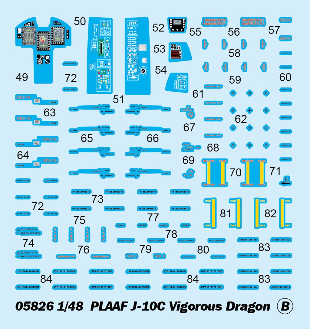 Trumpeter 05826 PLAAF J-10C Vigorous Dragon 1/48 – obrázek 4