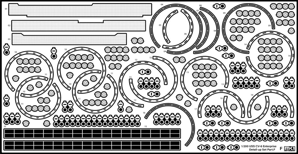 MK1 Design MD-20021 US Navy Aircraft Carrier CV-6 Enterprise Detail Up Parts Dx for Trumpeter 1/200 – Bild 63