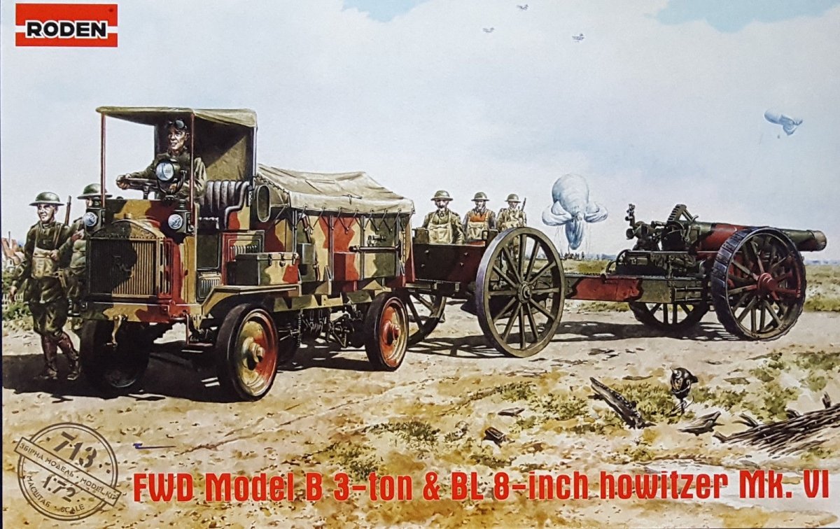 Roden 713 FWD Modèle B 3 tonnes et obusier BL 8 pouces Mk. VI (1/72)
