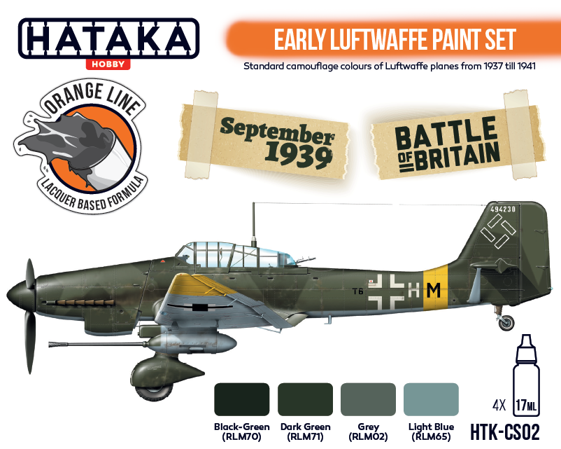 Hataka HTK-CS02 ORANGE LINE – Early Luftwaffe paint set (4x17ml) – zdjęcie 2