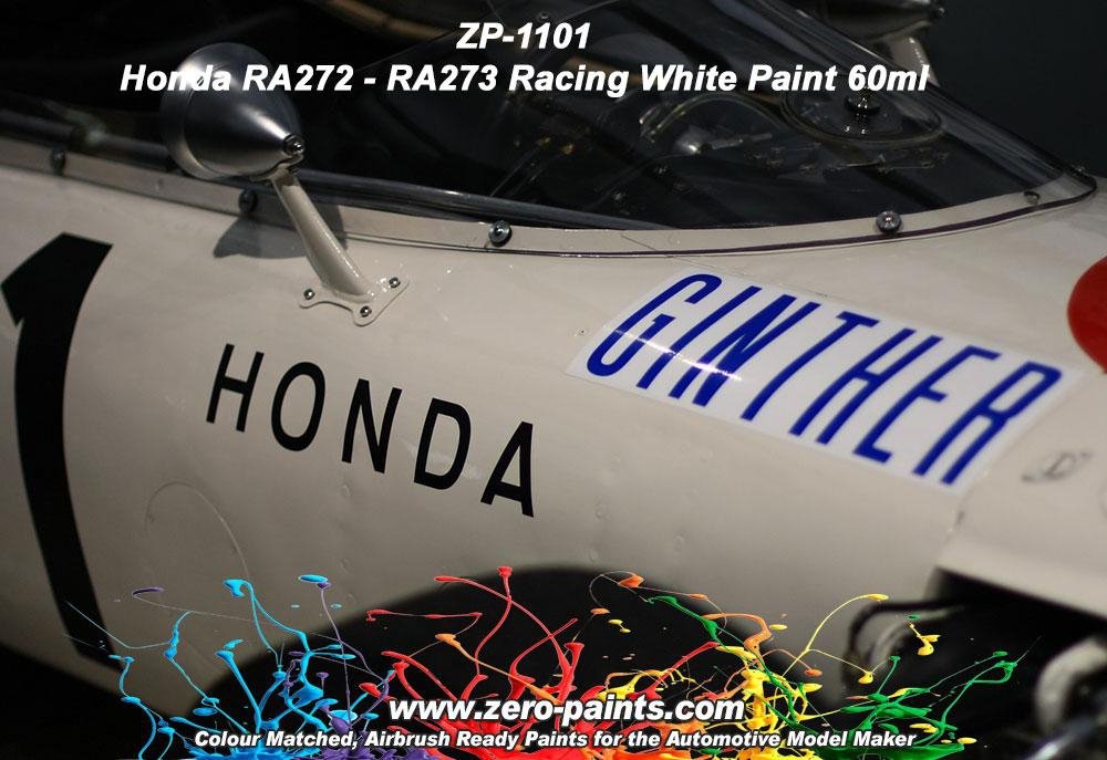Zero Paints ZP-1101 Honda RA272 - RA273 Racing White Paint 60ml – image 2
