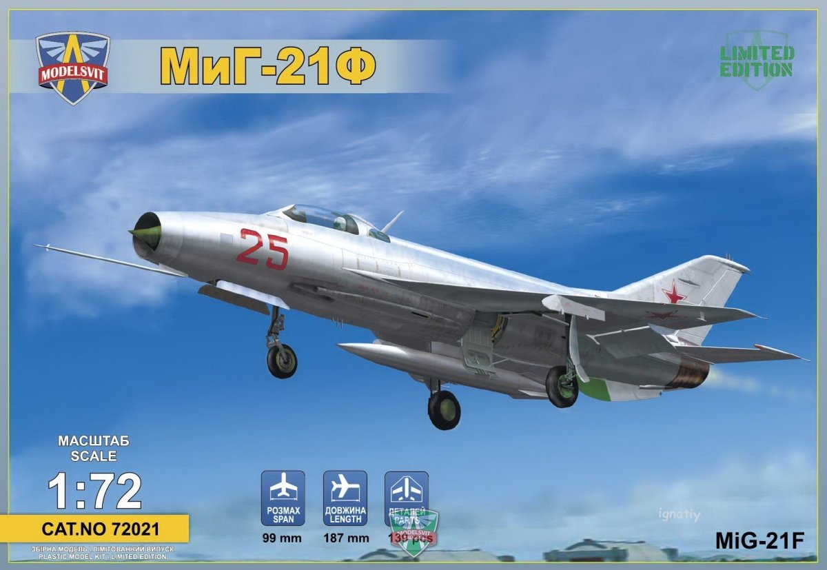 Modelsvit 72021 MiG-21F(Izdeliye "72") Soviet supersonic fighter 1/72