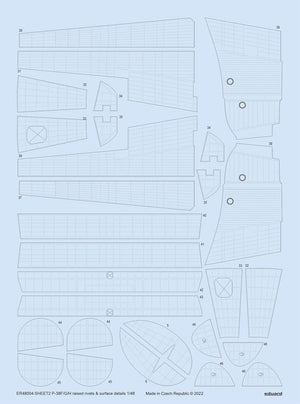 Eduard ER48004 P-38F/ G/H raised rivets &amp;amp; surface details TAMIYA 1/48 – image 2