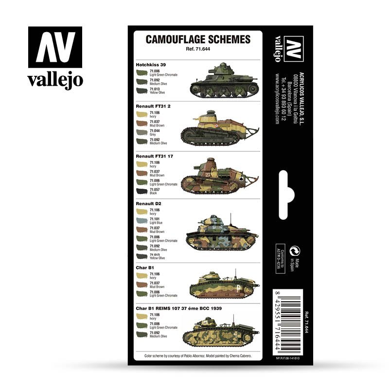Vallejo 71644 French Camo Colors Pre-War &amp;amp; WWII 8 x 17 ml – obrázek 2