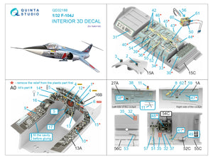 Quinta Studio QD32188 F-104J 3D-Printed colored Interior on decal paper (Italeri) 1/32 – Bild 14