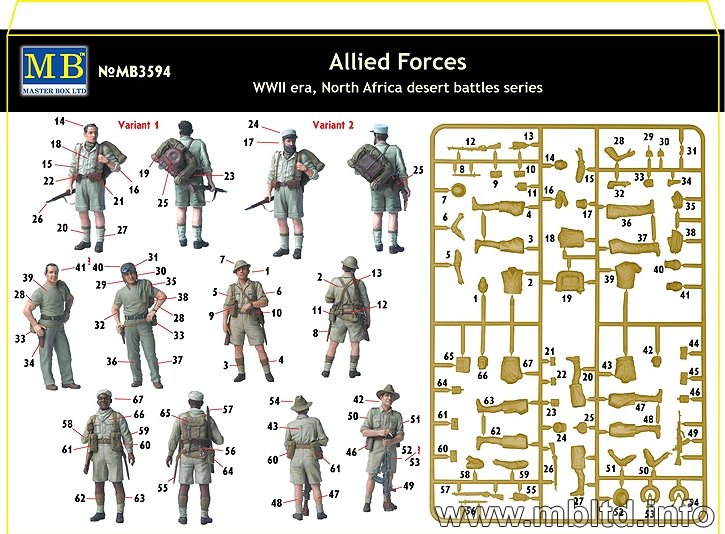 Master Box 3594 Allied Forces WWII era, North Africa desert battles series 1/35 – zdjęcie 2