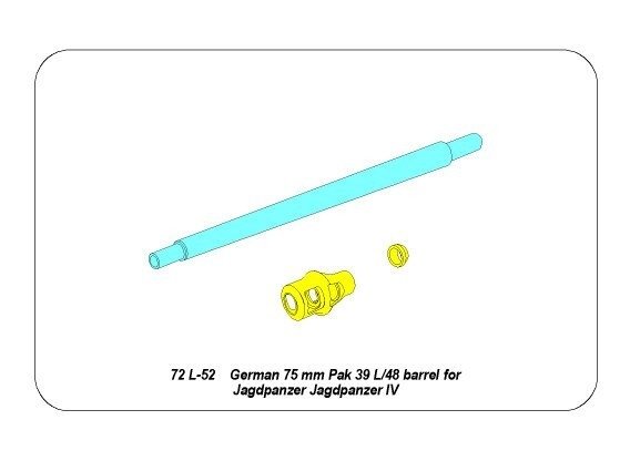 Aber 72L-52 German 75mm Pak 39/L/48 gun barrel for Jagdpanzer IV 1/72 – image 9