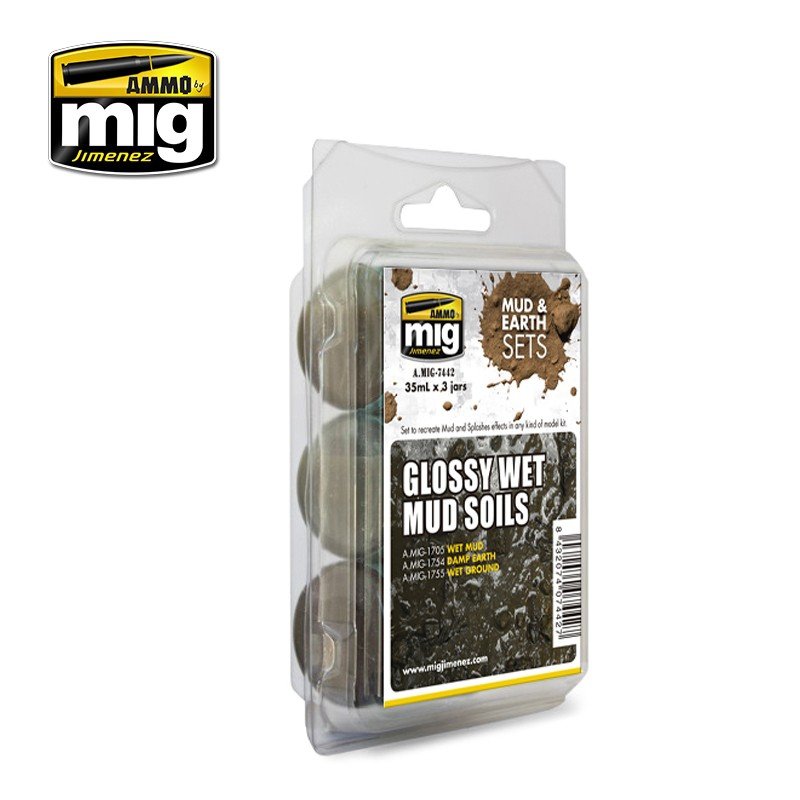 AMMO of Mig Jimenez 7442 GLOSSY WET MUD SOILS 3x35ml – imagen 2