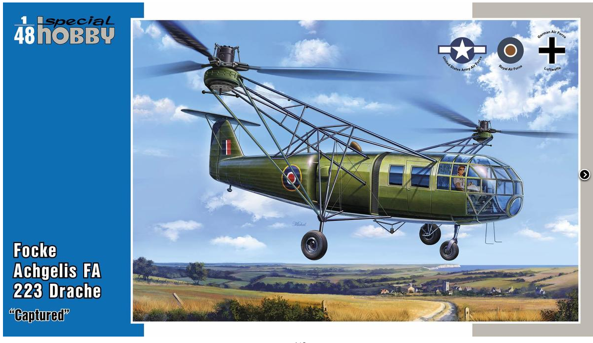 Special Hobby 48201 Focke Achgelis FA 223 Drache &amp;quot;Capturé&amp;quot; 1/48