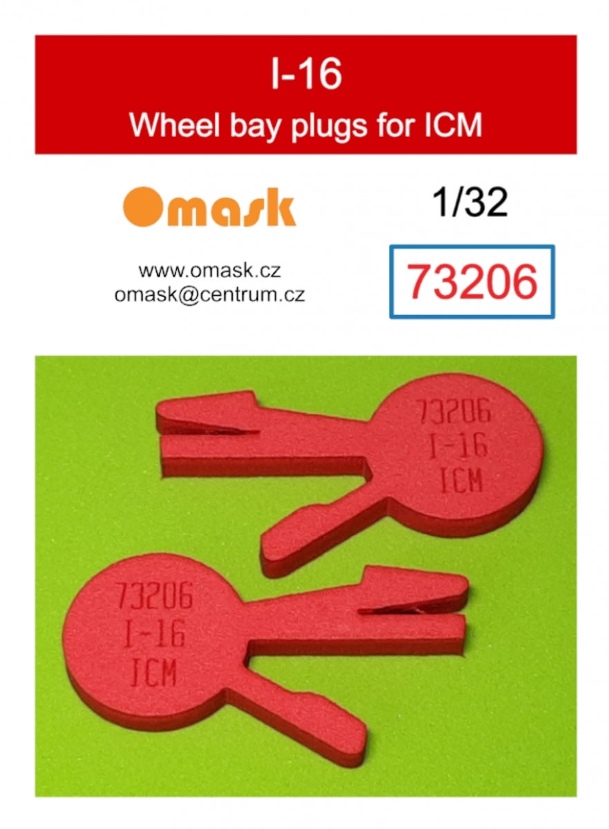 Omask 73206 I-16 wheel bay plugs (for ICM) 1/32