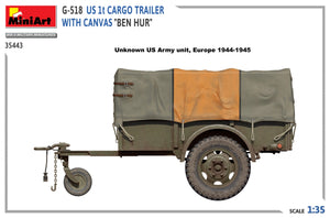 MiniArt 35443 G-518 US 1t CARGO TRAILER WITH CANVAS BEN HUR 1/35 – zdjęcie 6