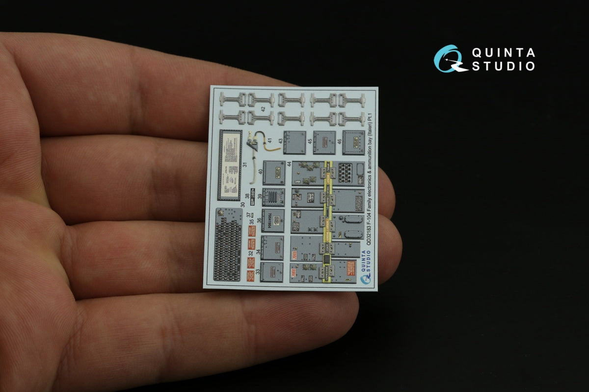 Quinta Studio QD32180 F-104S 3D-Printed colored Interior on decal paper (Italeri) 1/32 – obrázek 3
