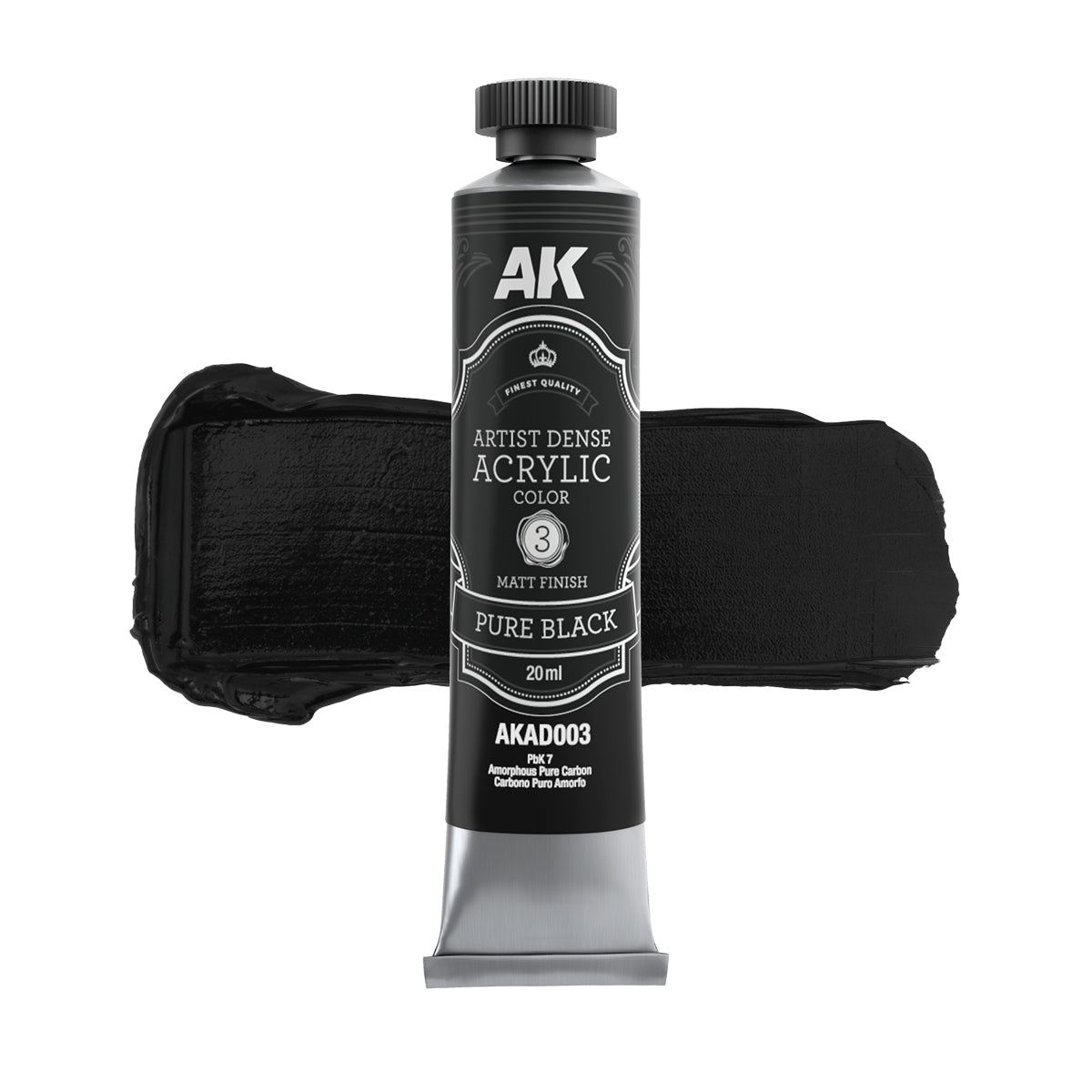 AK Interactive AKAD104 Artist Dense Acrylic Colors - Black &amp;amp; White Color Set – obrázek 4