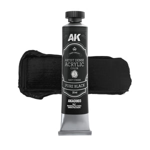 AK Interactive AKAD104 Artist Dense Acrylic Colors - Black &amp;amp; White Color Set – obrázek 4