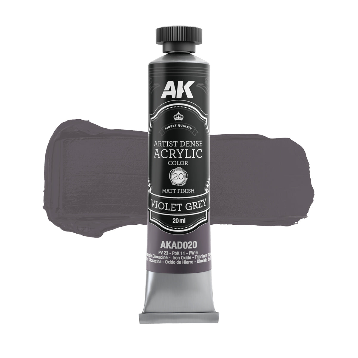 AK Interactive AKAD104 Artist Dense Acrylic Colors - Black &amp;amp; White Color Set – obrázek 7