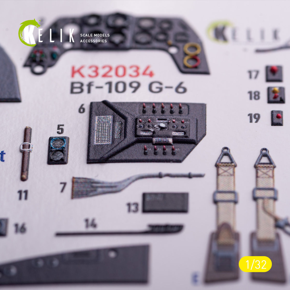 KELIK K32034 Messerschmitt Bf-109 G-6 - Interior 3D Decals (for Trumpeter Kits) 1/32 – image 3