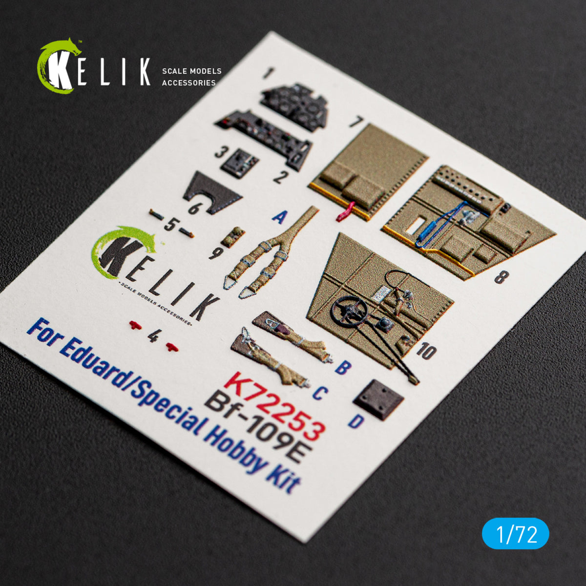 KELIK K72253 Messerschmitt Bf-109 G-2 / G-4 - Interior 3D Decals (for Special Hobby / Eduard Kits) 1/72 – image 3