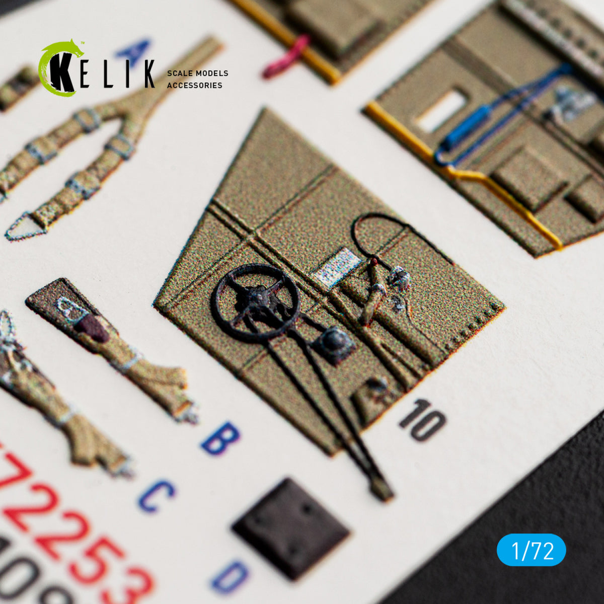 KELIK K72253 Messerschmitt Bf-109 G-2 / G-4 - Interior 3D Decals (for Special Hobby / Eduard Kits) 1/72 – image 6