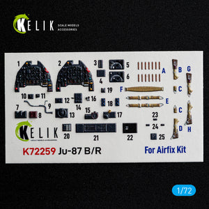 KELIK K72259 Junkers Ju-87 B/R Stuka - Interior 3D Decals (for Airfix Kits) 1/72 – zdjęcie 2
