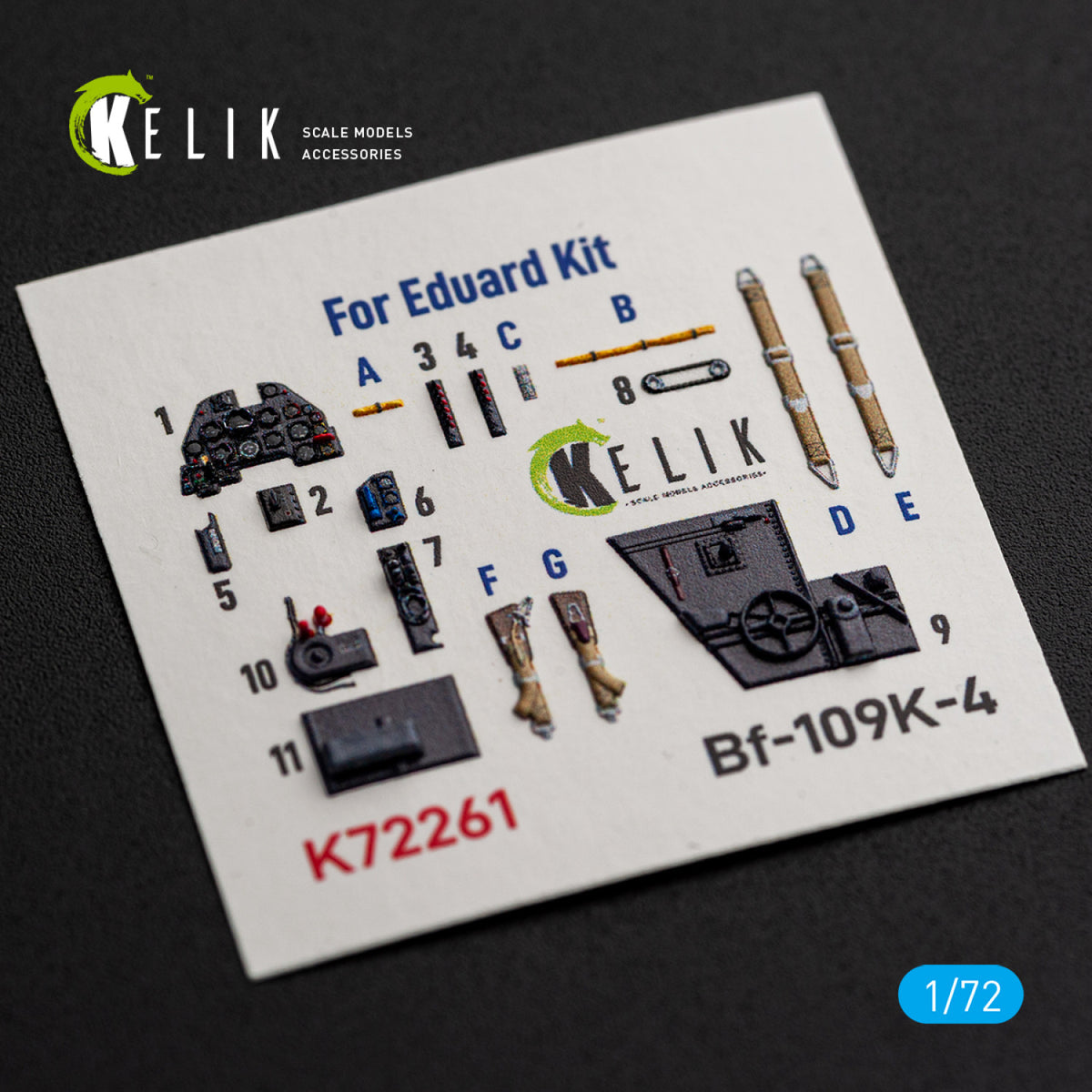 KELIK K72261 Messerschmitt Bf-109 K-4 - Interior 3D Decals (for Eduard Kits) 1/72 – zdjęcie 3