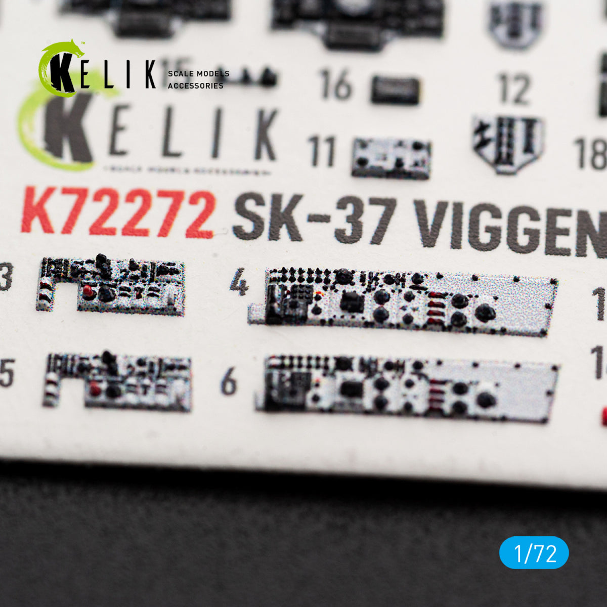KELIK K72272 Saab SK-37 Viggen - Interior 3D Decals (for Special Hobby Kits) 1/72 – imagen 5