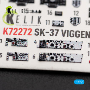 KELIK K72272 Saab SK-37 Viggen - Interior 3D Decals (for Special Hobby Kits) 1/72 – imagen 5
