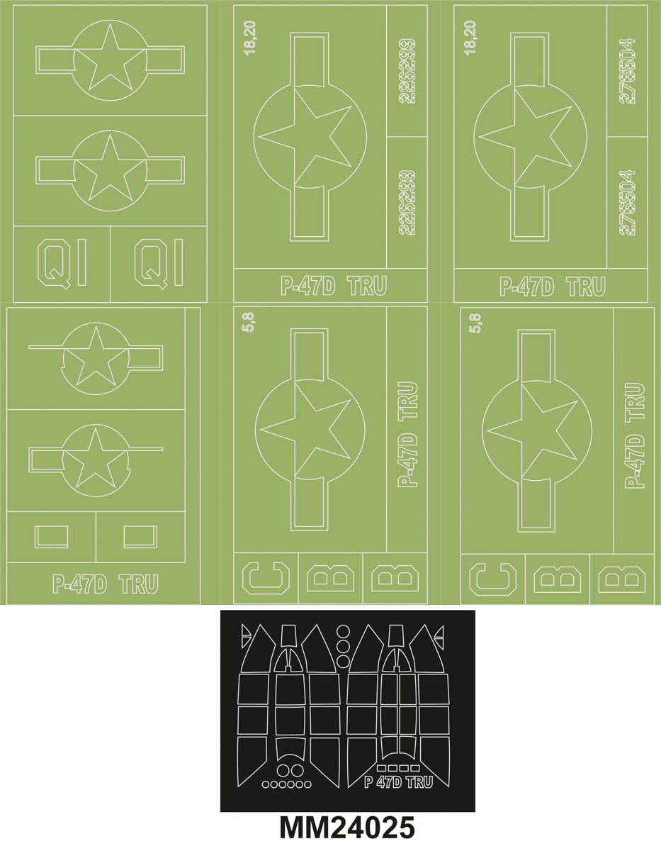 Montex MM24025 P-47D RAZORBACK TRUMPETER 2427 Maxi Mask for painting 1/24