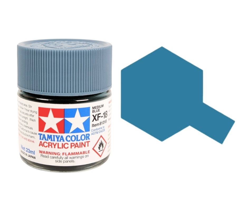 Tamiya 81318 Acrylic XF-18 Medium Blue 23ml