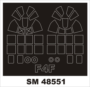 Montex SM48551 F4F WILDCAT EDUARD Mini Mask for painting 1/48