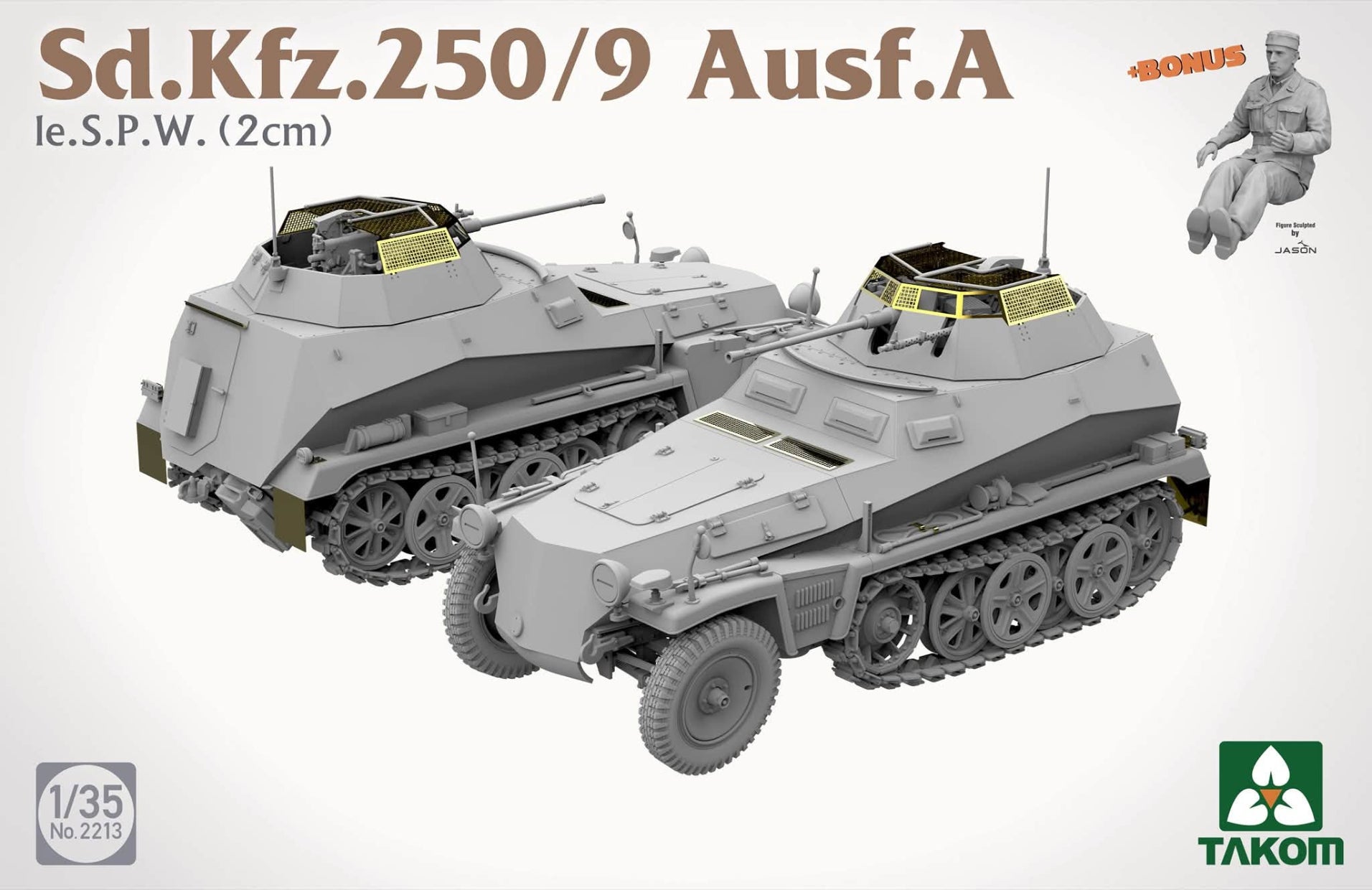 Takom 2213 Sd.Kfz. 250/9 Ausf. A le. S.P.W. (2 cm) 1/35 – obrázek 3