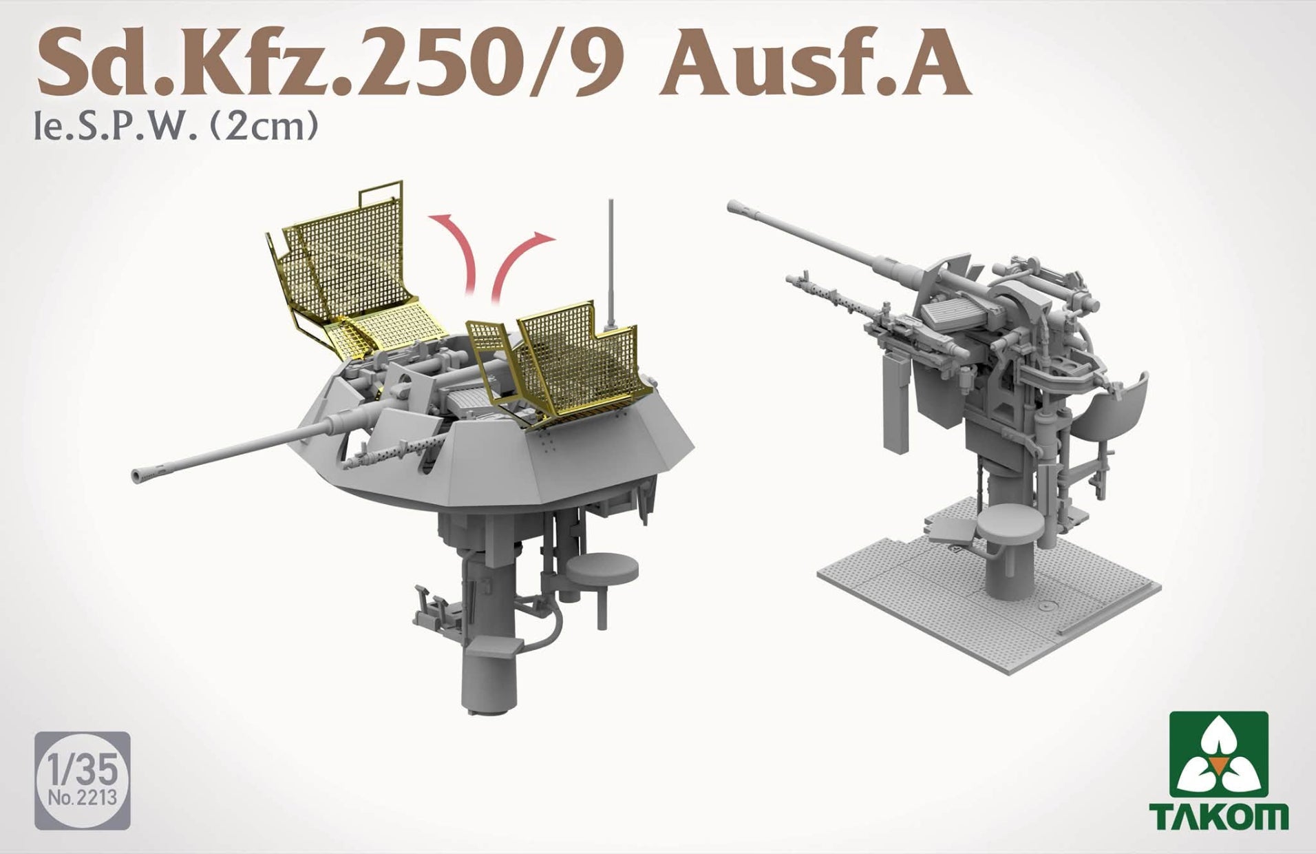 Takom 2213 Sd.Kfz. 250/9 Ausf. A le. S.P.W. (2 cm) 1/35 – obrázek 6