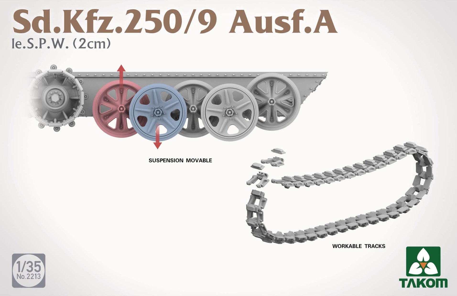 Takom 2213 Sd.Kfz. 250/9 Ausf. A le. S.P.W. (2 cm) 1/35 – obrázek 8
