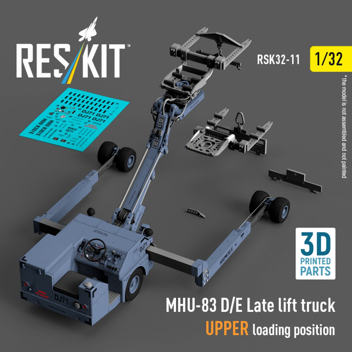 RESKIT RSK32-0011 MHU-83 D/E Late lift truck UPPER loading position (3D Printed model kit) 1/32 – image 2