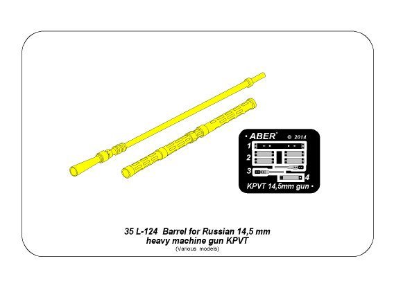 Aber 35L-124 Barrel for Russian 14.5mm heavy machine gun KPVT (1/35) – Bild 8
