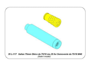 Aber 35L-117 Barrel for Italian 75mm Ansaldo L/18 gun for Semovente da 75/18 M40 1/35 – image 5