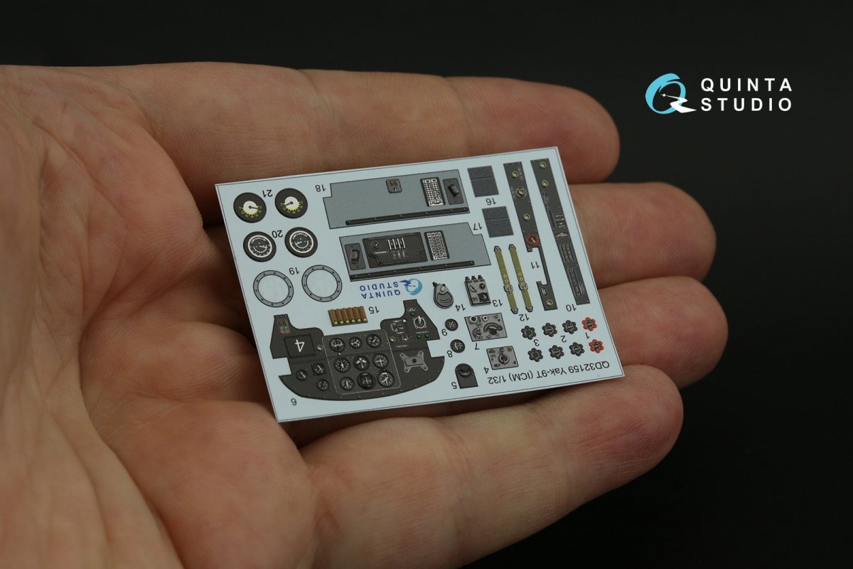 Quinta Studio QD32159 Yak-9 T/K 3D-Printed &amp;amp; colored Interior on decal paper (ICM) 1/32 – obrázek 9