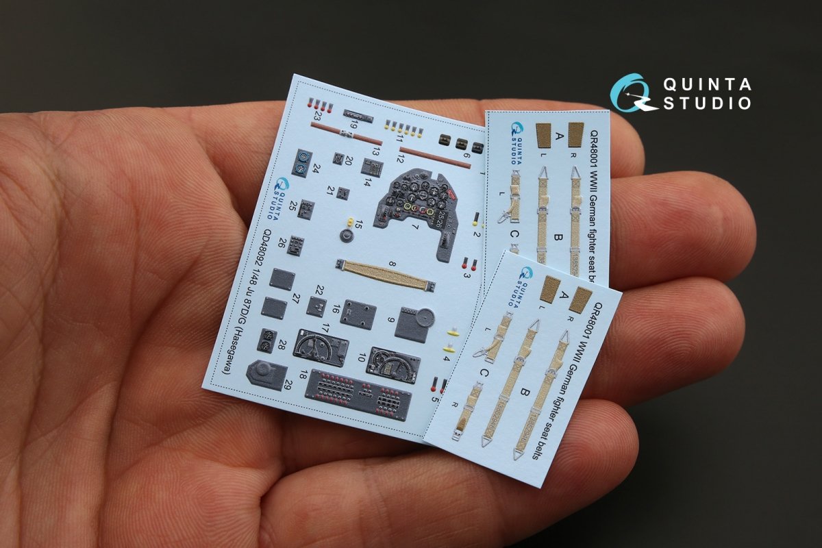 Quinta Studio QD48092 Ju 87D/G 3D-Printed &amp;amp; colored Interior on decal paper (for Hasegawa kit) 1/48 – image 2