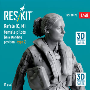 RESKIT RSF48-0078 Rafale (C, M) pilote féminine (position debout - type 2) (1 pièce) (Impression 3D) 1/48 – image 3