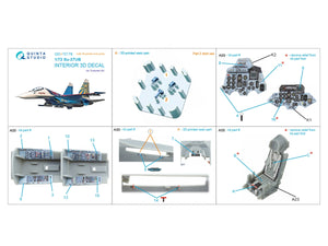 Quinta Studio QD+72180 Su-33 3D-Printed &amp;amp; colored Interior on decal paper (Trumpeter) (with 3D-printed resin part) 1/72 – obrázek 3
