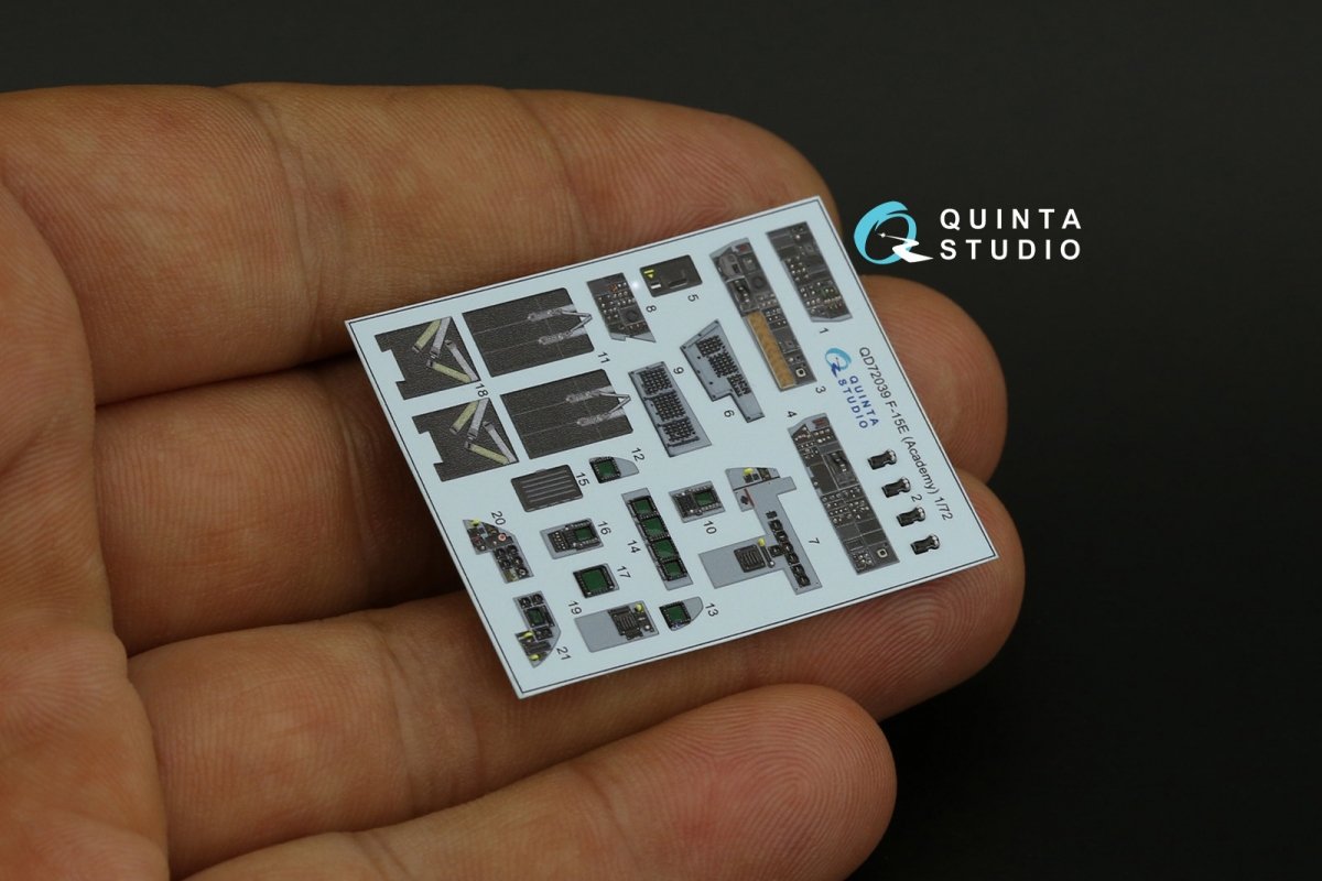 Quinta Studio QD72039 F-15E 3D-Printed &amp;amp; colored Interior on decal paper (Academy) 1/72 – image 9