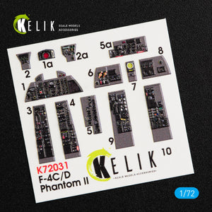 KELIK K72031 F-4(C,D) &amp;quot;PHANTOM II&amp;quot; INTERIOR 3D DECALS FOR HASEGAWA KIT 1/72 – image 3