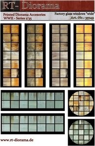 RT-Diorama 35749 Printed Accessories: Factory glass windows "wide" 1/35