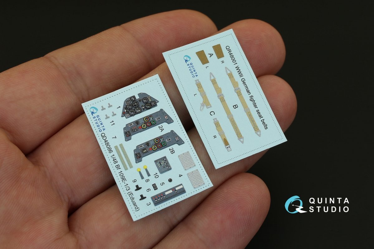 Intérieur imprimé en 3D et coloré sur papier décalcomanie Quinta Studio QD48086 Bf 109E-1/E-3 (pour kit Eduard) 1/48 – image 2