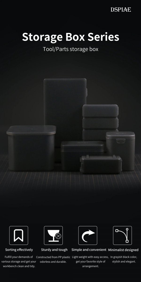 DSPIAE BOX-3 Black Plastic Accessory Storage Box 67/67/85 mm / Accessory container – Bild 2