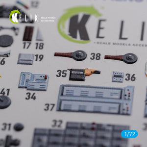 KELIK K72112 F-106A Delta Dart interior 3D decals for Meng kit 1/72 – obrázek 6