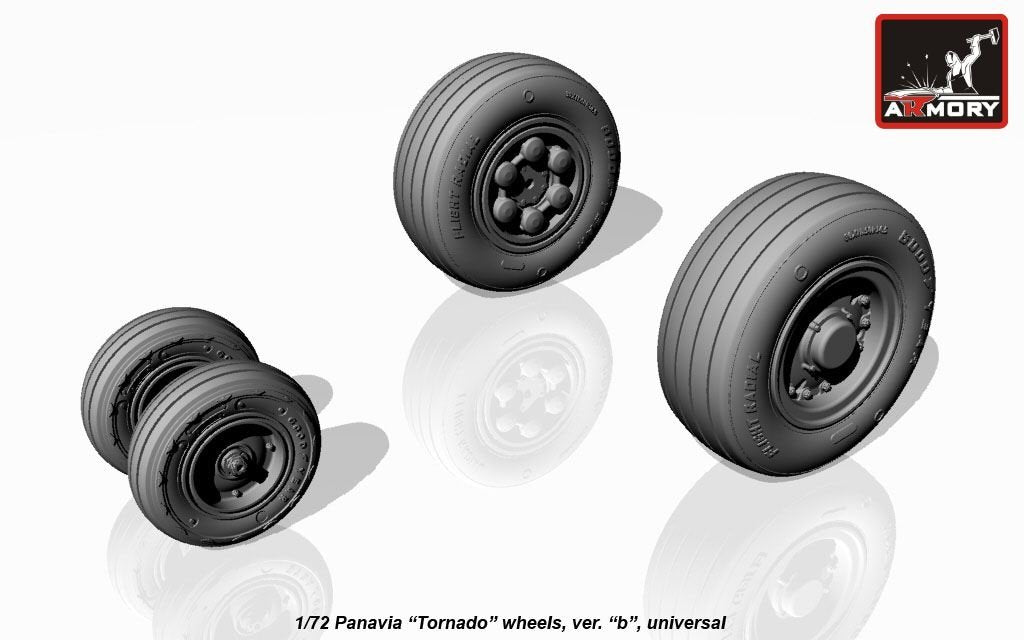Armory Models AW72501b Panavia Tornado wheels, w/ tires type “b” (GY) 1/72 – image 2