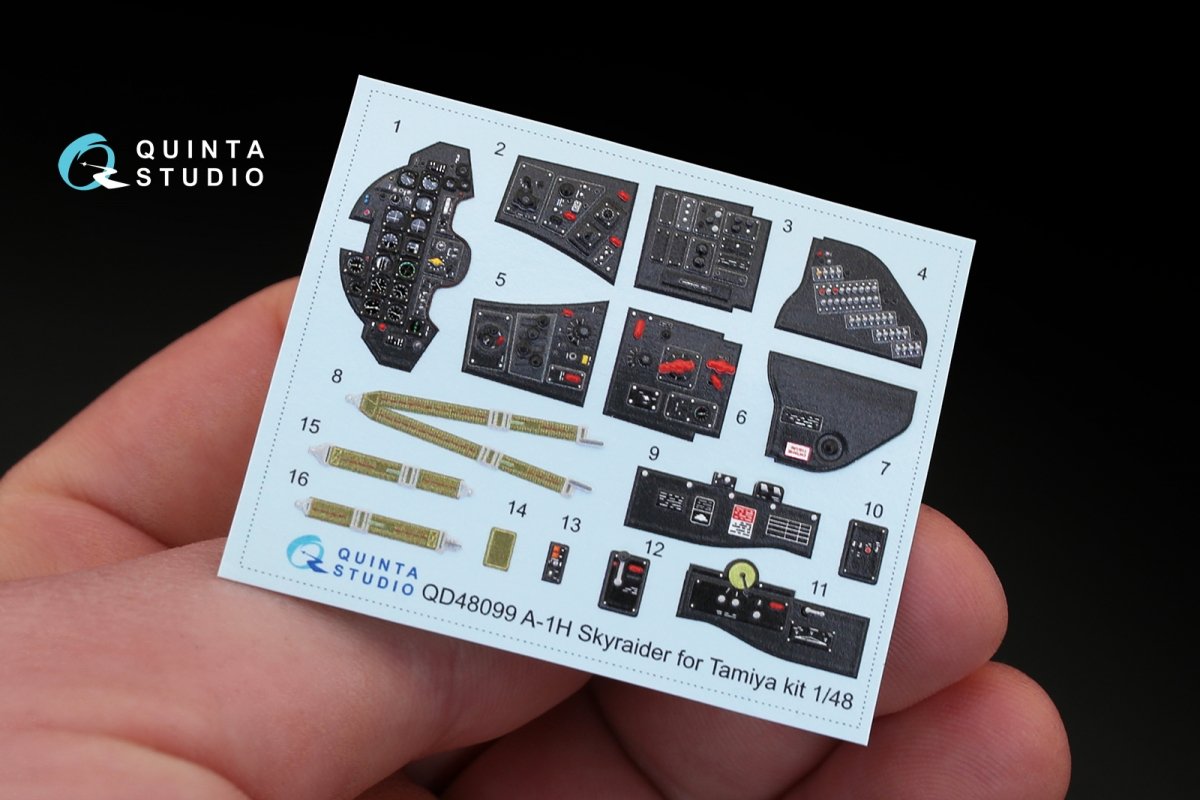 Quinta Studio QD48099 A-1H 3D-Printed &amp;amp; colored Interior on decal paper (for Tamiya kit) 1/48 – immagine 2
